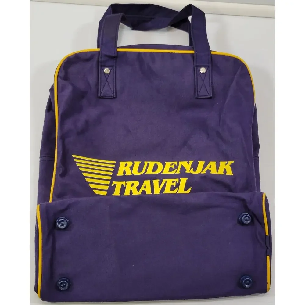 D) Vintage Rudenjak Travel Promotional Croatia Blue Canvas Hand Shoulder Bag